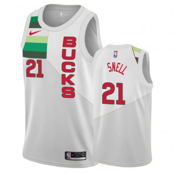 Bucks Tony Snell #21 Male Earned Edition White Jersey