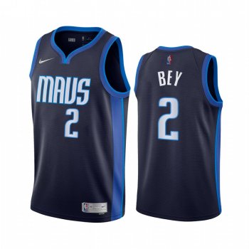 2020-21 Dallas Mavericks Tyler Bey Earned Edition Navy #2 Jersey