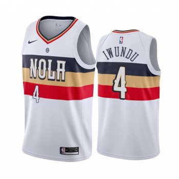 Wes Iwundu New Orleans Pelicans 2021 Earned Edition White #4 Jersey Swingman