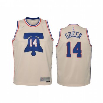 Youth Danny Green Philadelphia 76ers 2021 Earned Edition Cream Jersey Swingman