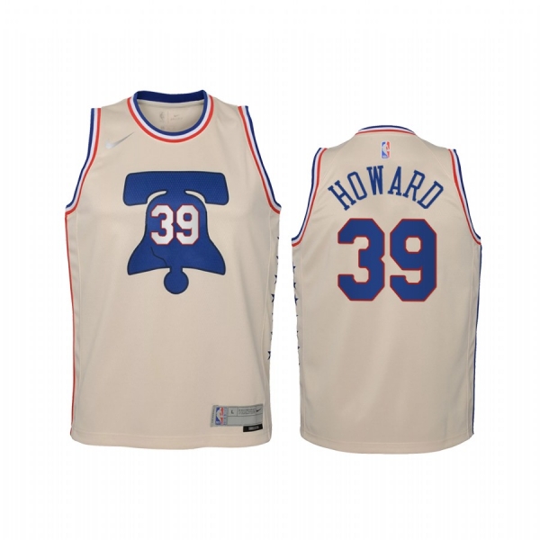 Youth Dwight Howard Philadelphia 76ers 2021 Earned Edition Cream Jersey Swingman