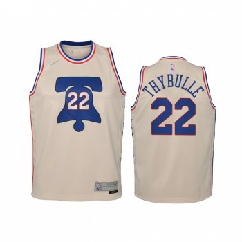 Youth Matisse Thybulle Philadelphia 76ers 2021 Earned Edition Cream Jersey Swingman