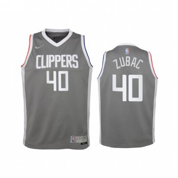 Youth LA Clippers Ivica Zubac 2021 Earned Edition Gray Jersey Swingman #40