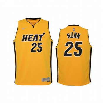 Youth Miami Heat Kendrick Nunn 2021 Earned Edition Yellow Jersey #25