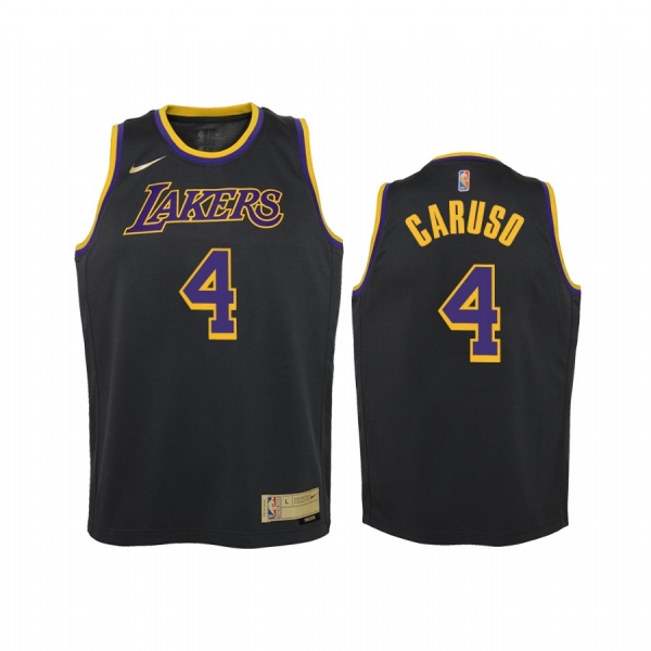 Youth Alex Caruso Los Angeles Lakers 2021 Earned Edition Black Jersey Swingman