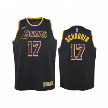 Youth Dennis Schroder Los Angeles Lakers 2021 Earned Edition Black Jersey Swingman