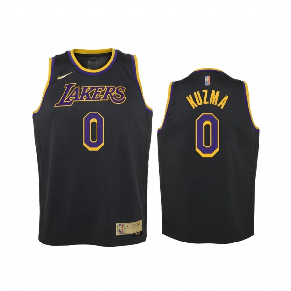 Youth Los Angeles Lakers Kyle Kuzma 2021 Earned Edition Black Jersey Swingman #0