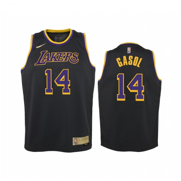 Youth Marc Gasol Los Angeles Lakers 2021 Earned Edition Black Jersey Swingman