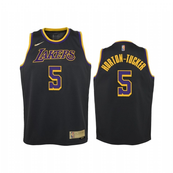 Youth Talen Horton-Tucker Los Angeles Lakers 2021 Earned Edition Black Jersey Swingman