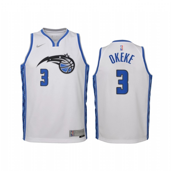 Youth Chuma Okeke Orlando Magic 2021 Earned Edition White Jersey Swingman