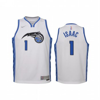 Youth Jonathan Isaac Orlando Magic 2021 Earned Edition White Jersey Swingman