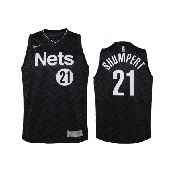 Youth Brooklyn Nets Iman Shumpert 2021 Earned Edition Black Jersey Swingman #21