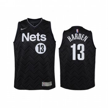 Youth Brooklyn Nets James Harden 2021 Earned Edition Black Jersey Swingman #13