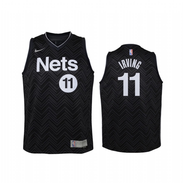 Youth Brooklyn Nets Kyrie Irving 2021 Earned Edition Black Jersey Swingman #11