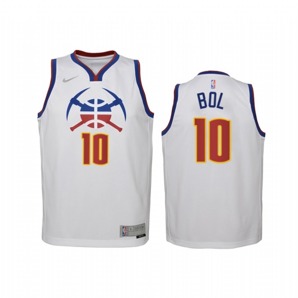 Youth Denver Nuggets Bol Bol 2021 Earned Edition White Jersey Swingman #10