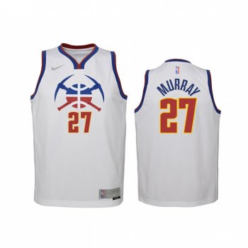 Youth Denver Nuggets Jamal Murray 2021 Earned Edition White Jersey Swingman #27