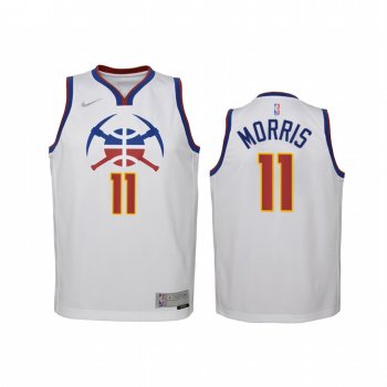 Youth Denver Nuggets Monte Morris 2021 Earned Edition White Jersey Swingman #11