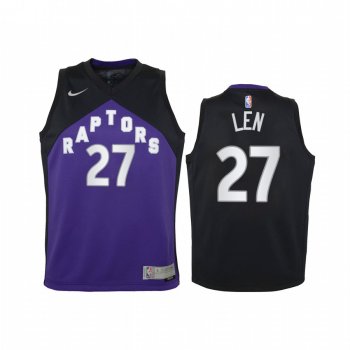 Youth Toronto Raptors Alex Len 2021 Earned Edition purple Jersey Swingman #27