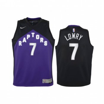 Youth Toronto Raptors Kyle Lowry 2021 Earned Edition purple Jersey Swingman #7