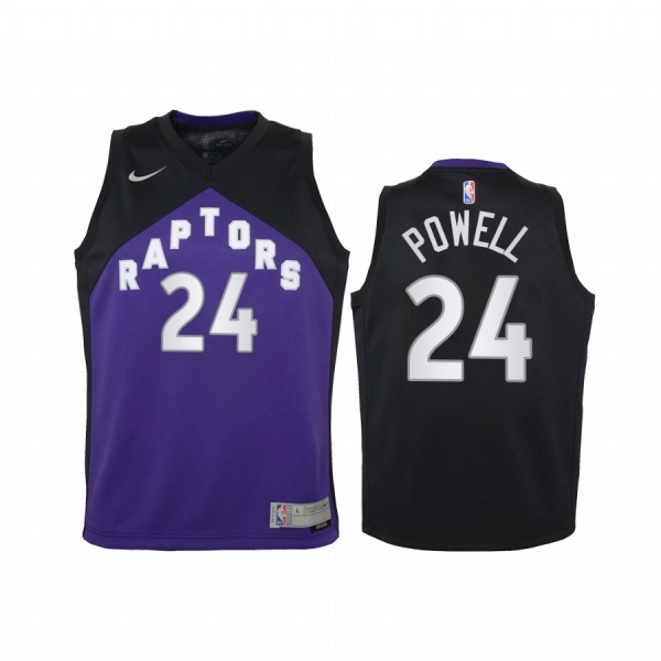 Youth Toronto Raptors Norman Powell 2021 Earned Edition purple Jersey Swingman #24