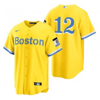 Boston Red Sox Marwin Gonzalez Gold Light Blue 2021 City Connect Replica Jersey