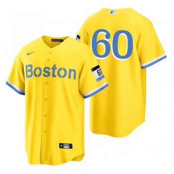 Boston Red Sox Yairo Munoz Gold Light Blue 2021 City Connect Replica Jersey