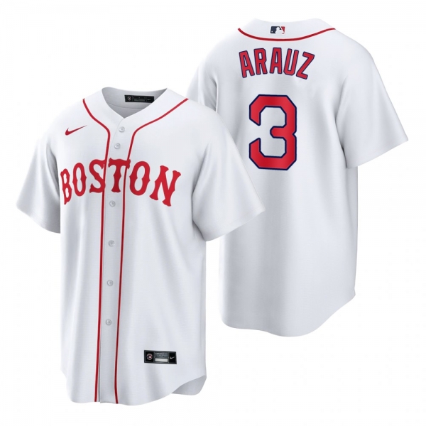 Boston Red Sox Jonathan Arauz White 2021 Patriots' Day Replica Jersey