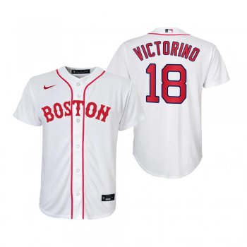 Youth Boston Red Sox Shane Victorino Nike White 2021 Patriots' Day Replica Jersey