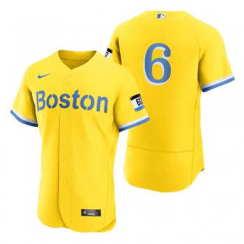 Men's Boston Red Sox Bill Buckner Gold Light Blue 2021 City Connect Authentic Jersey