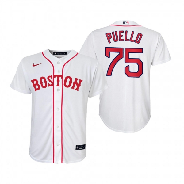 Youth Boston Red Sox Cesar Puello Nike White 2021 Patriots' Day Replica Jersey