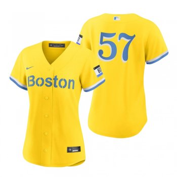 Women's Boston Red Sox Eduardo Rodriguez Gold Light Blue 2021 City Connect Replica Jersey