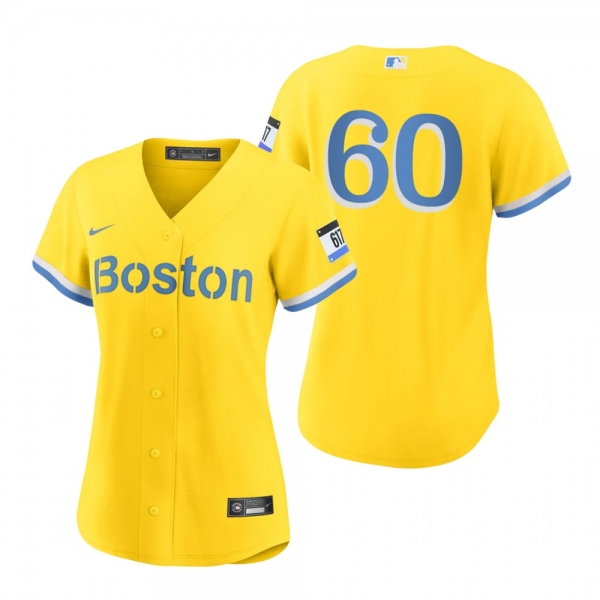 Women's Boston Red Sox Yairo Munoz Gold Light Blue 2021 City Connect Replica Jersey