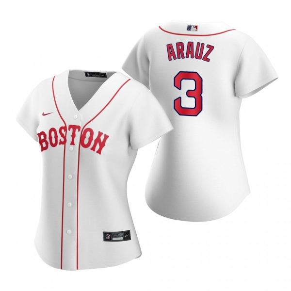 Women's Boston Red Sox Jonathan Arauz White 2021 Patriots' Day Replica Jersey