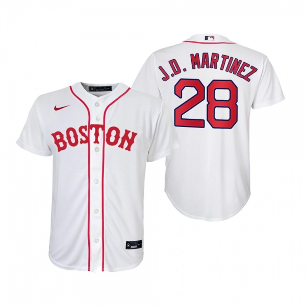 Youth Boston Red Sox J.D. Martinez Nike White 2021 Patriots' Day Replica Jersey