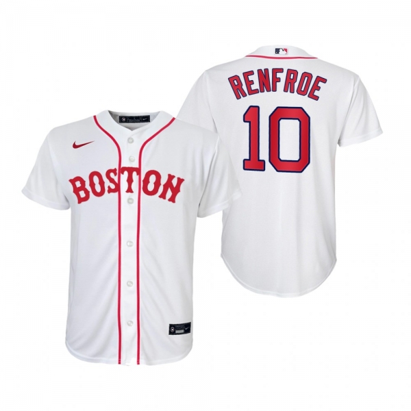 Youth Boston Red Sox Hunter Renfroe Nike White 2021 Patriots' Day Replica Jersey