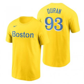 Boston Red Sox Jarren Duran Gold 2021 City Connect Wordmark T-Shirt