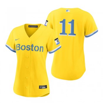 Women's Boston Red Sox Rafael Devers Gold Light Blue 2021 City Connect Replica Jersey