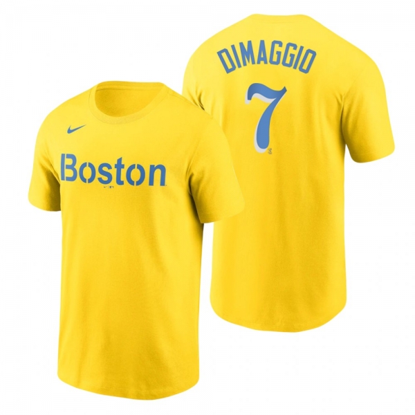 Boston Red Sox Dom DiMaggio Gold 2021 City Connect Wordmark T-Shirt