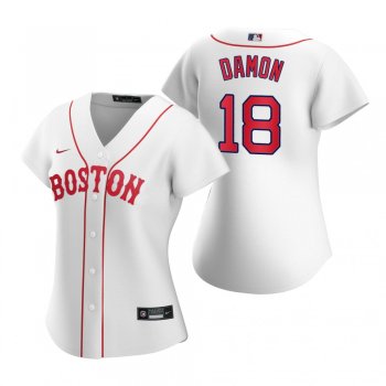 Women's Boston Red Sox Johnny Damon White 2021 Patriots' Day Replica Jersey