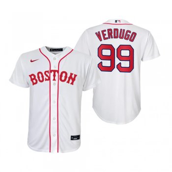 Youth Boston Red Sox Alex Verdugo Nike White 2021 Patriots' Day Replica Jersey