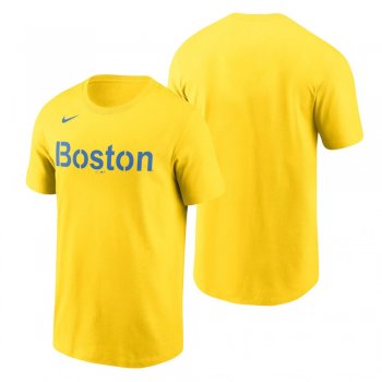 Boston Red Sox Gold 2021 City Connect Wordmark T-Shirt