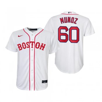 Youth Boston Red Sox Yairo Munoz Nike White 2021 Patriots' Day Replica Jersey