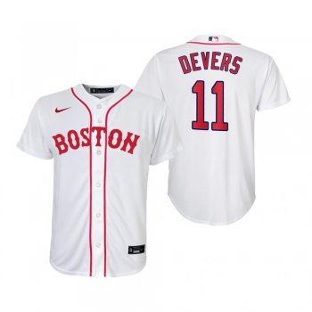 Youth Boston Red Sox Rafael Devers Nike White 2021 Patriots' Day Replica Jersey