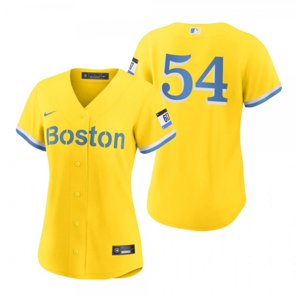 Women's Boston Red Sox Martin Perez Gold Light Blue 2021 City Connect Replica Jersey