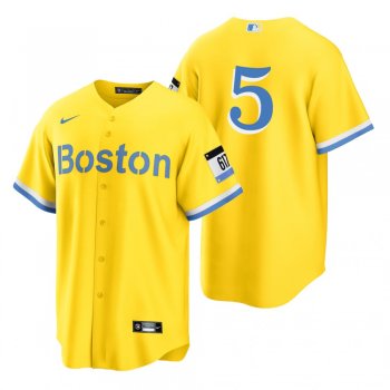 Boston Red Sox Enrique Hernandez Gold Light Blue 2021 City Connect Replica Jersey