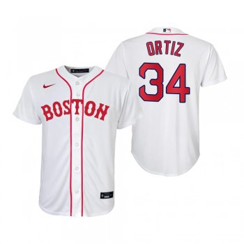 Youth Boston Red Sox David Ortiz Nike White 2021 Patriots' Day Replica Jersey