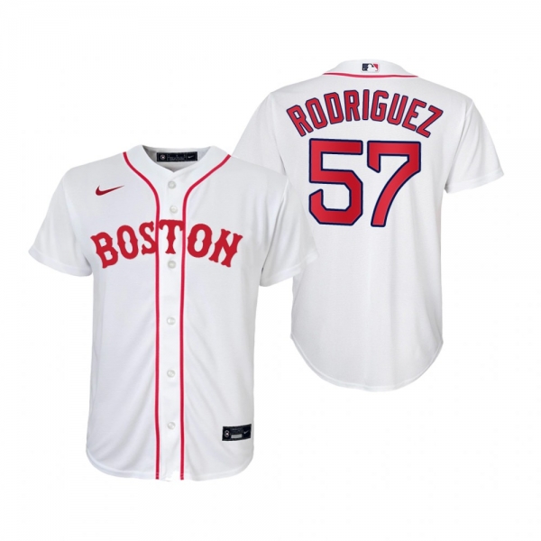 Youth Boston Red Sox Eduardo Rodriguez Nike White 2021 Patriots' Day Replica Jersey