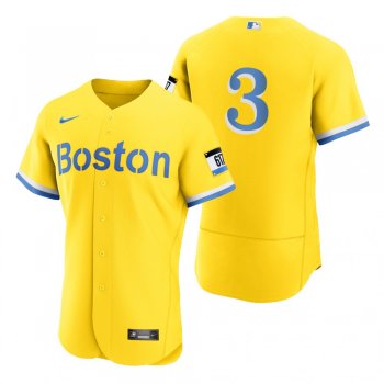 Men's Boston Red Sox Jonathan Arauz Gold Light Blue 2021 City Connect Authentic Jersey