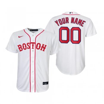 Youth Boston Red Sox Custom Nike White 2021 Patriots' Day Replica Jersey