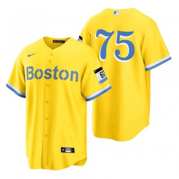 Boston Red Sox Cesar Puello Gold Light Blue 2021 City Connect Replica Jersey